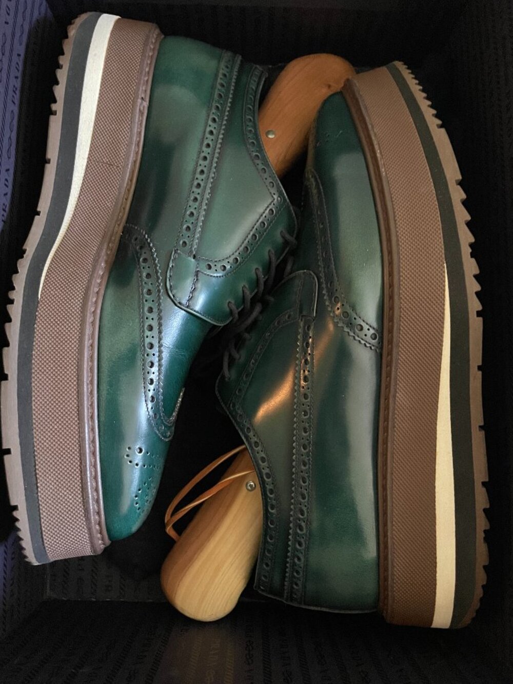 Men's or woman's Prada Derby Green Shoes